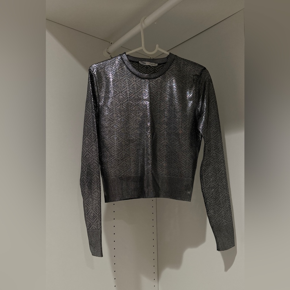 ZARA silver long sleeve